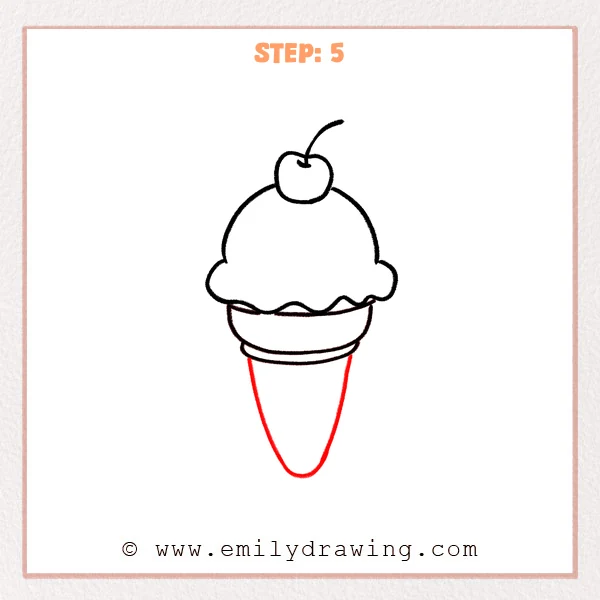 how to draw an ice cream cone - Step 5